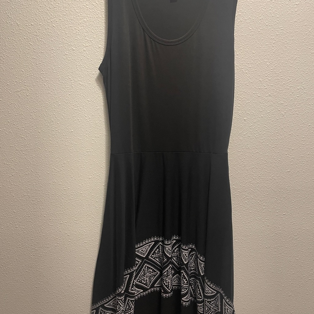 LuLaRoe Nicki Black Dress with White Hem Pattern